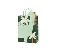 PartyDeco - Sac Cadeau Dinosaure Jungle 10X24X37CM Vert