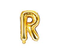 PartyDecoFB2M-R-019 Ballon Mylar en forme de lettre R Or 35 cm anniversaire adulte enfant couleur