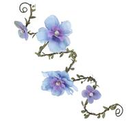 PartyforU Écharpe de bras de fée florale - Accessoires de bras d'elfe avec fleur bleue pour femme, cosplay et renaissance
