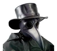 PartyHop Plague Masque Cosplay Costume Docteur Adulte Noir PU cuir Halloween Mascarade (Noir)