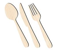 PartyKindom 1 Ensemble De Cuisine en Bois Fourchette Cuillère Couteau Signe Cuisine Signe Décorations pour La Maison Rustique Cuisine Décoration Murale Cuisine Rustique Décoration Murale