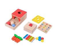 PartyKindom 1 Ensemble Jeu Éducatif Bois pour Garçon Fille Sensoriel Montessori pour Développement Cognitif et Coordination Main Œil pour Précocité et Apprentissage des Couleurs