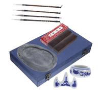 PartyKindom 1 ensemble Pinceaux Chinois avec Pierre à Encre et Encre pour Pratique Kit Complet pour Étudiants et Débutants