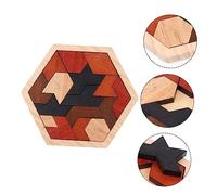 PartyKindom 1 Ensemble Puzzle Bois Hexagonal Éducatif Montessori pour Développement Cognitif et Motricité des Garçon Fille Bois pour Imagination et de Problèmes