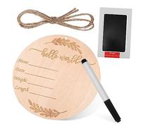 PartyKindom 1 ensemble Set de Cartes pour Annonce de Naissance Lanière Tampon Encre et Stylo Accessoire Photo Unique pour Capturer Moments