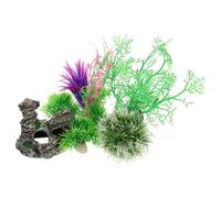 PartyKindom 1 Ensemble Set de Décorations pour Aquariums de Plantes Aquatiques Artificielles et Rochers Abs pour Aquariums et Terrariums