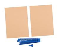 PartyKindom 1 Ensemble tableau braille stylo pour en écrivant planche Style kit d'écriture pour aveugle tablette pour les aveugles règle de pochoir Plastique Bleu