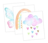 PartyKindom 1 Jeu Stickers Muraux Décor De Salle De Bain Art Mural Autocollant Miroir Mural Faux Decoration Mural Décoration Mural Décor De De Bébé Peinture Murale Salon Toile 3 Pièces