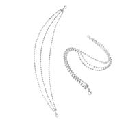 PartyKindom 1 Paire chaînes de chaussures chevillere accessoires chaussures or nom bijoux charmes lacets chaussures bottes chaîne de chaussures en strass chaîne de botte Alliage de zinc Silver
