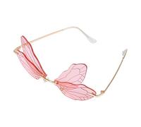 PartyKindom 1 Paire Hippie Lunettes De Sans Monture Lunettes De Soleil Vintage Lunettes De Soleil Carrées Pour Femmes Lunettes De Soleil à Verres Bleus Personnalité Homme Visière Pc Et Métal
