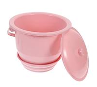 PartyKindom 1 pièce Pot de Chambre Portatif avec Couvercle Urinal Pratique pour Adultes Seau à Urine et Facile à Nettoyer pour Maison Voyages Rouge