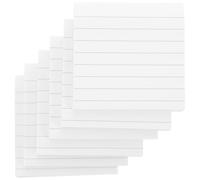 PartyKindom 10 Pièces Bloc-notes Adhésif Carré à Lignes, Papier Blanc | Réécriture Facile, Écriture Fluide, Style Simple, pour Étudiants, Lecteurs et Réunions au Bureau