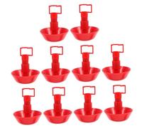 PartyKindom 10 Pièces Buveur d'eau de Poulet Bol éleveuse Tasses Fournitures de volaille Canard Petit abreuvoirs automatiques pour Oiseaux gobelet à Eau Poussin Automatique aviler Abdos Rouge