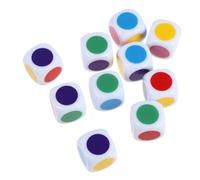 PartyKindom 10 Pièces Dés Imprimés Couleur Lot de Dés Apprentissage Éducatifs pour Garçon Fille Amusants