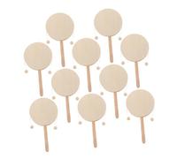 PartyKindom 10 Pièces Unpainted Wooden Rattle Drums for DIY Craft Hand Percussion Toys for Preschool Safe Lightweight Wood Drum Set Creative Art Projects