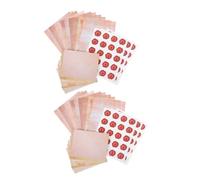 PartyKindom 100 Ensembles Lot Papier à Lettre Vintage avec Enveloppes Kraft et Stickers Set Papeterie Esthétique à Lignes pour Écriture Manuscrite Ensemble de Rétro Élégant