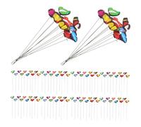 PartyKindom 100 Pièces Butterfly Garden Stakes Metal Stakes for Outdoor Indoor Flower Pots Party Decorations with Lifelike Design and Versatile Colors