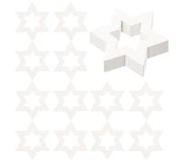 PartyKindom 100 Pièces Morceaux de Bois Brut Étoile à Six Branches Blanche pour Bricolage DIY Accessoires de Bricolage sans Bavures Décorations Créatives pour Intérieur