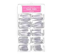 PartyKindom 100 Pièces Plaques D'ongles en Plastique Blanc Faciles à Appliquer Peindre pour Manucure Professionnelle Design Unique et Finition Soignée