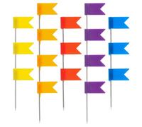 PartyKindom 100 Punaises Drapeau en Plastique Colorées pour Carte du Monde, 100pcs Épingles Décoratives pour Tableau Liège, pour Cartes de Voyage et Bureau