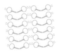PartyKindom 100pièces Kit Anneaux Ronds Fendus Avec Chaîne Argentée Porte-clés Avec Chaîne Maillons Robuste Pour Créations Diy Accessoires Bijoux Et Porte-clés Élégants
