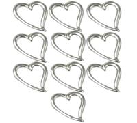 PartyKindom 10pièces Breloques Cœur Métal Pour Bijoux Colliers Et Bracelets Pendentifs Soi-même Décoration Créative