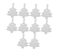 PartyKindom 10pièces Breloques pour Collier De Chien Médaille Acier Inoxydable Sapin De Noël Pendentif Décoratif Étiquette Identification pour Animaux Compatible avec Colliers Et Harnais Léger