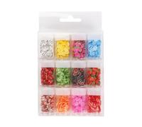 PartyKindom 12 boîtes Boîte de Tranches de Fruits Pâte Sculptee pour Décorations Ongles et Artisanat DIY Accessoires de Nail Art Colorés et Variés