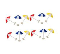 PartyKindom 12 pièces Miniature Beach Umbrellas Set for Doll House Décor Lightweight Micro Landscape Sun Umbrellas in Stable Resin Mini Beach Scene Accessories