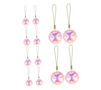 PartyKindom 12 Pièces Ornements de Noël Cristal Multicolores Décoration Suspendue Fleur de pour Sapin Voiture et Mariage Lumineux Intérieurs