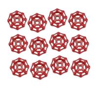 PartyKindom 12 pièces Poignée de Vanne Ronde Fonte Rouge Volant à Billes Robuste pour Conduite Eau Design Plat Déposition Faible Résistance Poignée Métal Pratique