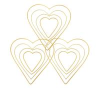 PartyKindom 12pcs Boucles Décoratives en Métal de Forme Cœur Or pour Diy, Anneaux Portables et Élégants, Accessoires pour Création D'attrape-rêves
