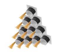 PartyKindom 12pièces Lot de Mini Chapeaux De Remise De Diplôme Couvre-gobelets Pompons Uniques pour Bouteille De Vin Décoration De Fête De Remise De Diplôme