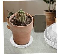 PartyKindom 12pièces Lot de Soucoupes De Plante Rondes Blanches avec Bord Ondulé Plateau De Drainage pour Pots De Fleurs Support Résistant pour Plantes Intérieur Et Extérieur