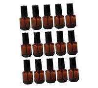 PartyKindom 15 Pièces bouteille de vernis à ongles vide bouteilles vernis à ongles en vrac UV émail petit clou flacon avec pinceau applicateur pots de vernis à ongles vides Un verre Chocolat