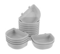 PartyKindom 15 Pièces Gamelle Suspendue, Alimentation et Eau | PP Gris, Usage en Pension et Transport, Limite les Salissures, Nettoyage Simplifié