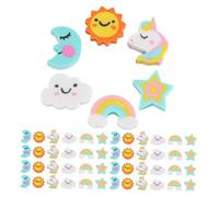 PartyKindom 180 Pièces Mini Erasers Assorted Cute Animal Star Moon Cloud Shapes For Students School Office Creativity Classroom Rewards Party Favors