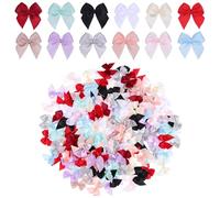 PartyKindom 180 Pièces Mini Nœuds en Satin Crème pour Vêtements, Décoration Mignonne en Polyester, Application Polyvalente pour Couture et Embellissements, pour Passionnés D'artisanat