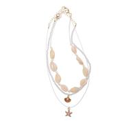 PartyKindom 1ensemble Collier Hawaïen Fait Main Pour Femmes Choker Court Perles Naturelles Boho