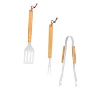 PartyKindom 1Ensemble Kit Outils BBQ Acier Inoxydable de Rangement de Ustensiles de Grill pour Barbecue Fourchette Pince Spatule pour Camping Usage