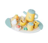 PartyKindom 1Ensemble Service à Bois pour Tout Petits Accessoires de Cuisine Miniature pour Jeux de Rôle et Fête à Ans Éducatif Bois