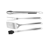 PartyKindom 1Ensemble Set Ustensiles de Barbecue Inoxydable Spatule Fourchette Pince Accessoires BBQ pour Cuisine Extérieur