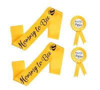 PartyKindom 2 ensembles Breastpin Bee Theme Sash Set Of Party Etiquette Belts With Festive Letter Printing Shower Accessories For Celebration