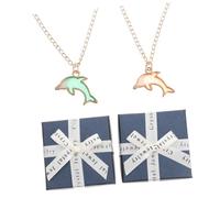 PartyKindom 2 ensembles Collier Pendentif avec Boîte Cadeau Chaîne Clavicule Alliage Zinc Bijoux Mode Femme Style Unique et Sûr à Porter