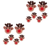 PartyKindom 2 Ensembles Jolies Têtes D'élan À Faire Soi-même Décoration De Noel Decor Noel Mini Sapin De Noel Renne De Noël Décoration De Têtes D'élan De Noël Feutre De Laine 6 Pièces * 2