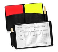 PartyKindom 2 Ensembles Kit Arbitre Football Rouge Jaune PVC avec Carnet de Scores et Accessoires pour Match Multisport