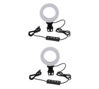 PartyKindom 2 Pièces 4 Lumière D'appoint Éclairage De Visioconférence Éclairage De Clip De Diffusion Éclairage De Diffusion Lumière De Caméra LED Lumière Vidéo Abdos Troisième Vitesse Blanche