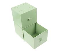 PartyKindom 2 Pièces Boîte de Rangement Petit divisé Empilé Titulaires beauté Faire tiroirs de Rangement comodes Rangement Cas de Style tiroir tiroirs Organisateur de Bureau Light Green
