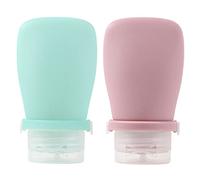 PartyKindom 2 pièces Bouteilles de Voyage Étanches Silicone Conteneurs Pratiques Anti-fuite pour Lotion et Cosmétiques Accessoire Voyage Portable pour Soins de Peau et Produits Liquides