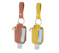 PartyKindom 2 pièces Bouteilles Rechargeables pour de Voyage avec Étui Cuir Conteneurs pour Shampooing Lotion et Gel à Main Aléatoires Couleur Aléatoire Couleur Aléatoire